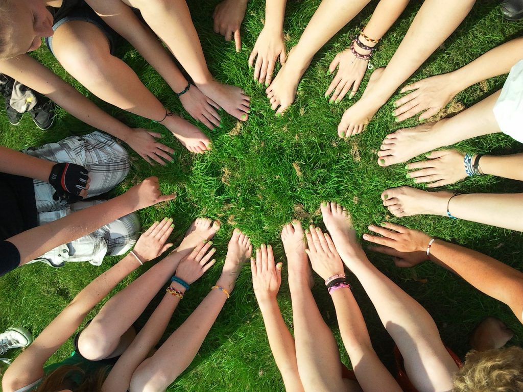 Group of hands and feet