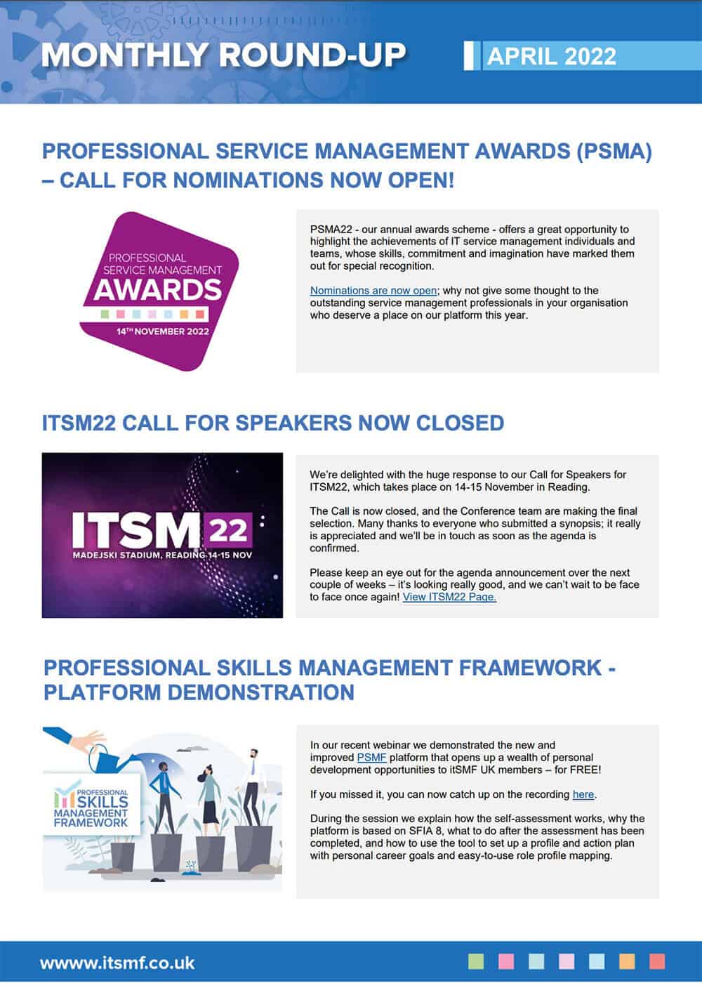 Monthky Rounding Form Monthly Round-up - itSMF UK